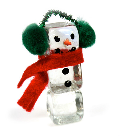ice snowman project2 Ice Cube Snowman Holiday Craft Project   Handmade Ornament