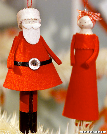 Santa e mrs clothespins Natal Artesanato Projeto Sr. e Sra. Claus Clothespin Ornaments Handmade boneca