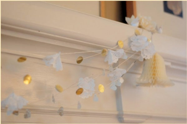 paper doily garland DIY Wedding Decorations Doily Flower Wedding Garland 