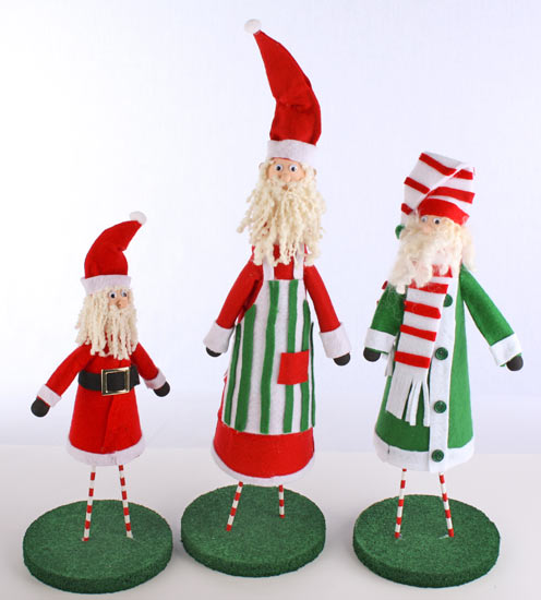 Felt and Styrofoam Elves Santas Little Helpers: Felt and Styrofoam Elves