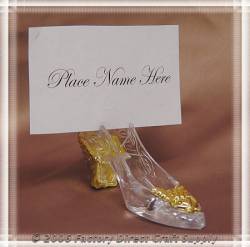 48~ Gold Cinderella  Slipper Wedding Place Card Holder 