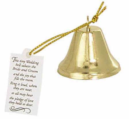 Gold Metal Wedding Bells with Poem Cards 24pcs Bells and Bubbles 