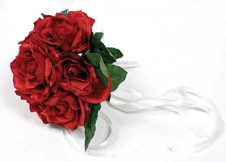 Premade Silk Red Rose Throw Away Toss Wedding Bouquet Bridal Bouquets 
