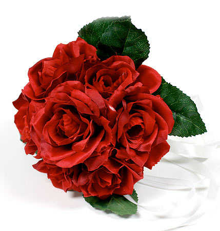 Premade Silk Red Rose Throw Away Toss Wedding Bouquet Wedding Florals 