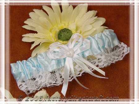 Light Blue Satin and Lace Wedding Garter Bridal Garters Keepsake Garter