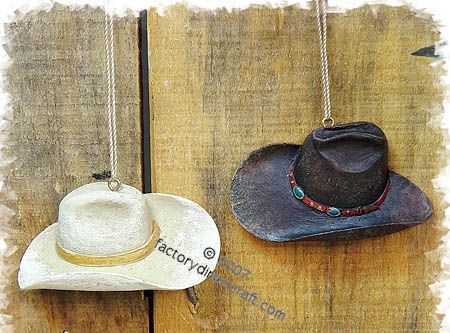 Resin Western Cowboy Theme Hat Ornament Western and Cowboy Weddings with 