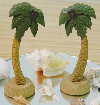 5 Carved Wooden Palm Tree Wedding Centerpieces Wedding Reception 