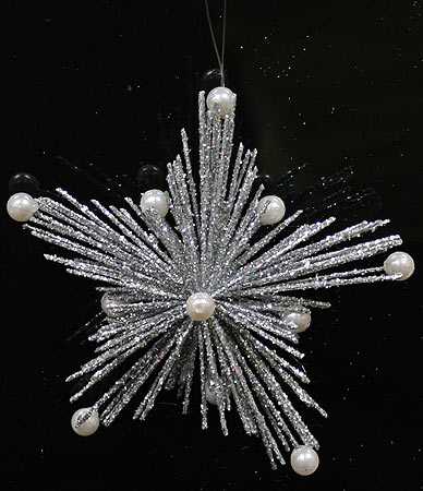  Star Snowflake Ornament with Beads Winter Weddings Theme Weddings 