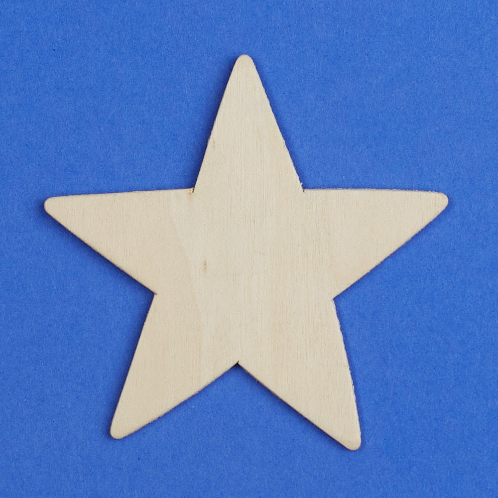  Wood Star Cutout - Wood Stars - Unfinished Wood - Craft Supplies