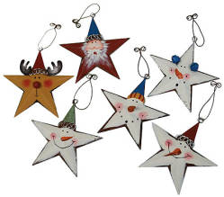 Ornament Primitive Tin star Holiday Star  Rustic rustic signs