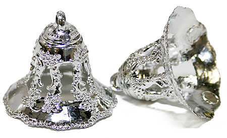 2 Silver Acrylic Wedding Bells 24pcs Bells and Bubbles Wedding 