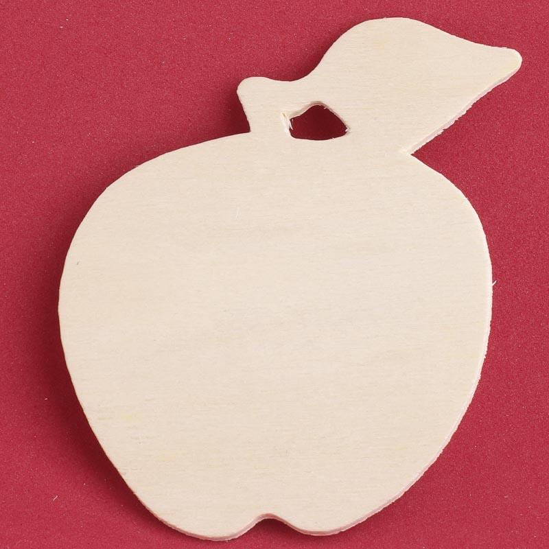 Unfinished Wood Apple Cutout - Wooden Eggs and Fruit - Unfinished Wood 