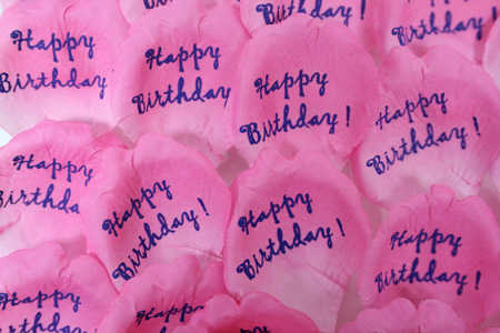 "Happy Birthday!" Pink Rose Petal Embellishments - 25 Pieces - Click to See 