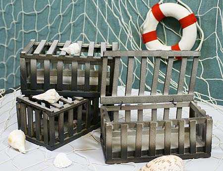 Mini Rustic Wooden Lobster Crate Beach and Nautical Weddings with a