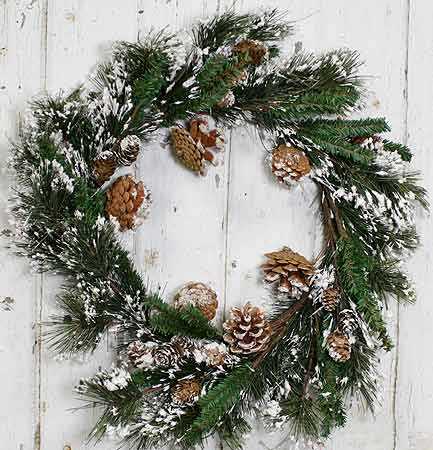 Craft Ideas  Pine Cones on Frosted Pine Snow And Pine Cone Wreath Jpg