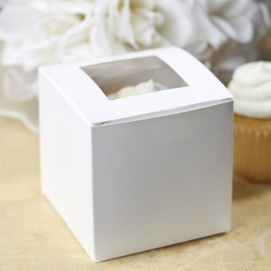 White Cupcake Boxes with Window 12pcs Favor Boxes and Bags Wedding 