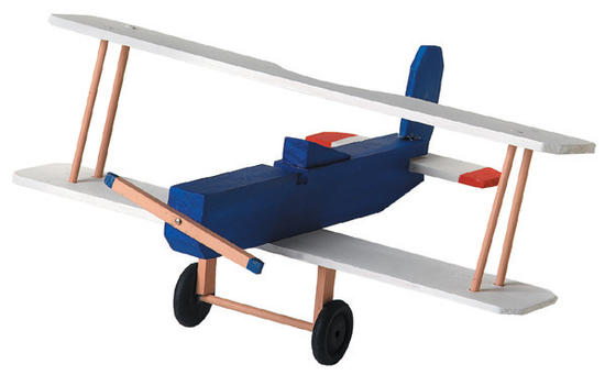  Wood Model Biplane Craft Kit - Wood Craft Kits - Unfinished Wood