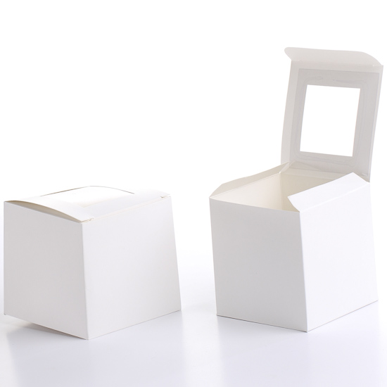 White Cupcake Boxes with Window 12pcs Favor Boxes and Bags Wedding 