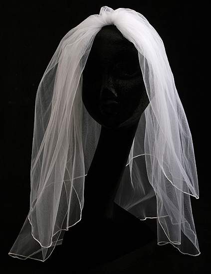 White Two Tier Bridal Veil with Attached Comb Wedding Veils Wedding Wear