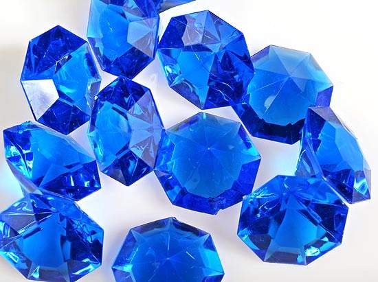Royal Blue 25 carat Acrylic Diamonds 12 Pieces Confetti and Table 