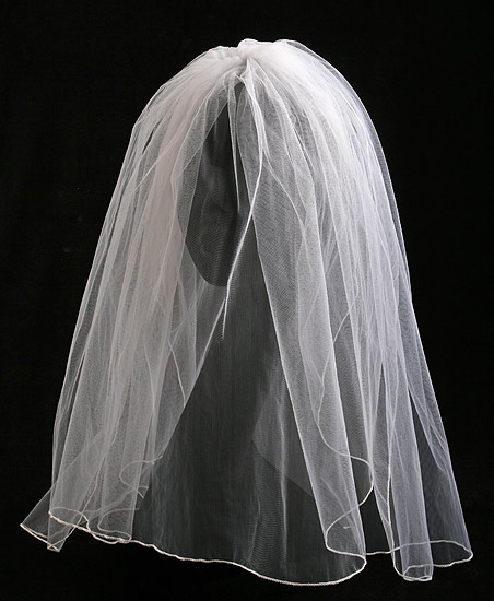 White Two Tier Bridal Veil with Attached Comb Wedding Veils Wedding Wear 