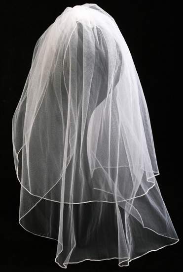 White Two Tier Bridal Veil with Attached Comb Wedding Veils Wedding Wear 
