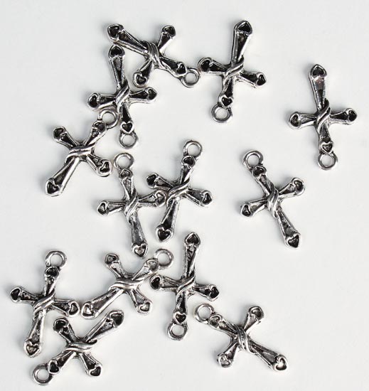 charms  Silver   Jewelry Cross Jewelry small Making Beading invitations Metal   for Charms cross  Charms