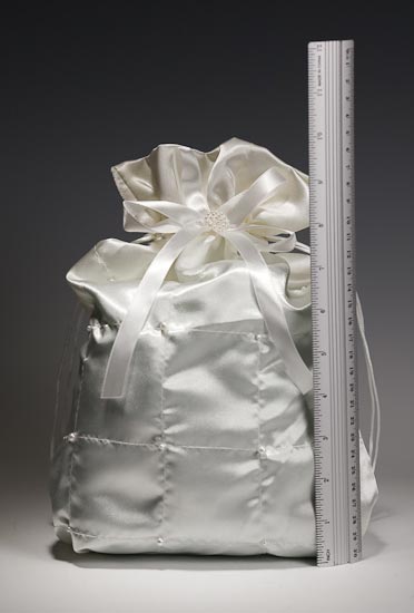 Ivory Satin with Pearl Accents Wedding Money Bag Money Bags and Bridal
