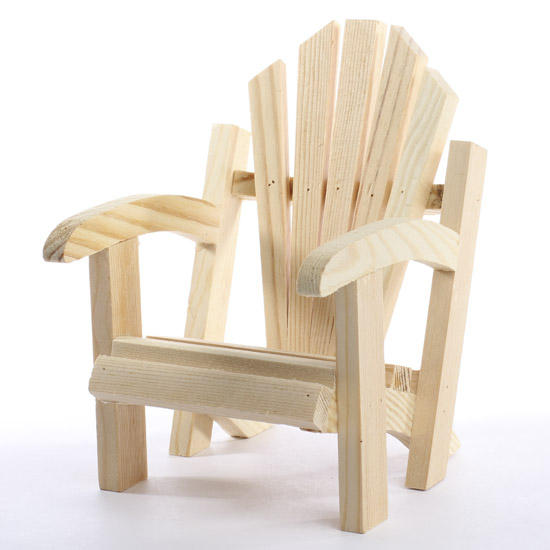 Mini Wood Adirondack Chair - Doll Accessories - Doll Making Supplies 
