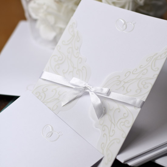 Double rings wedding invitations