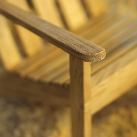 Miniature Oak Adirondack Chair and Footstool
