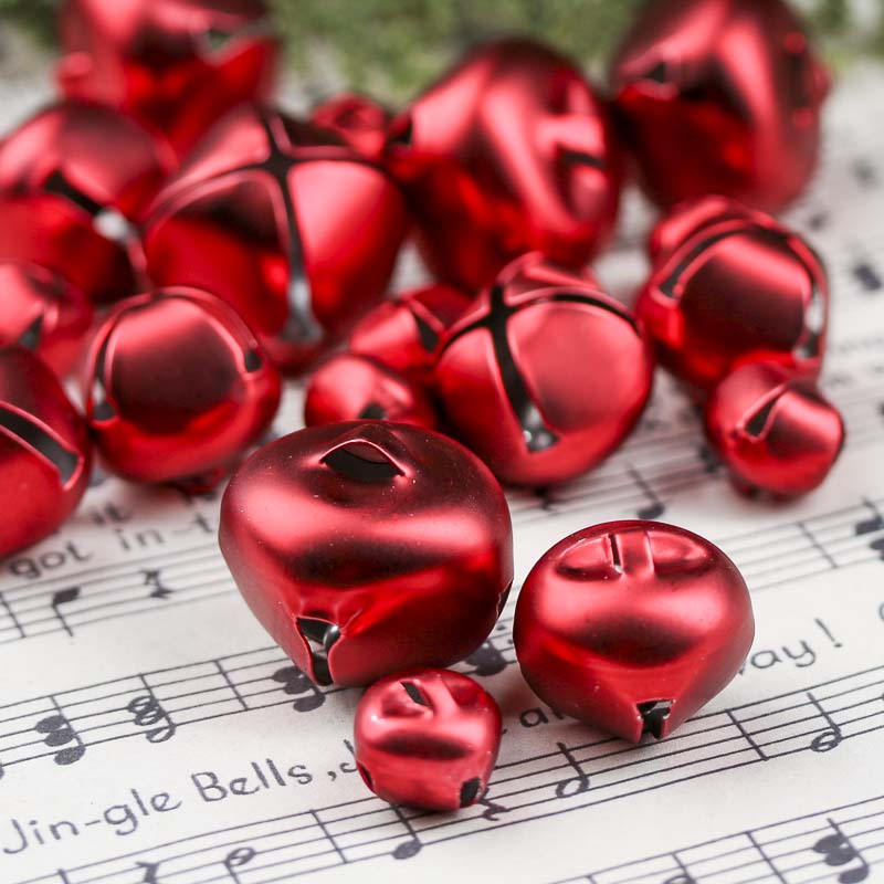 Assorted Matte Red Jingle Bells - Bells - Christmas and Winter - Holiday Crafts