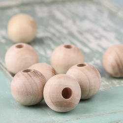  Beads - Wooden Balls and Ball Knobs - Unfinished Wood - Craft Supplies