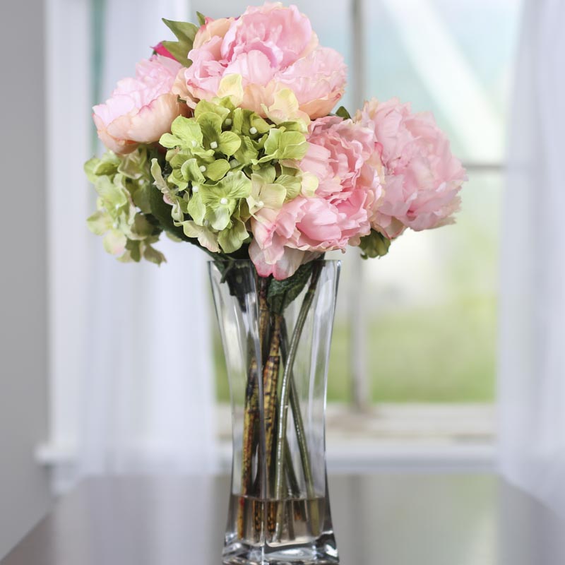 Romantic Artificial Hydrangea and Peony Vase  On Sale  Home Decor