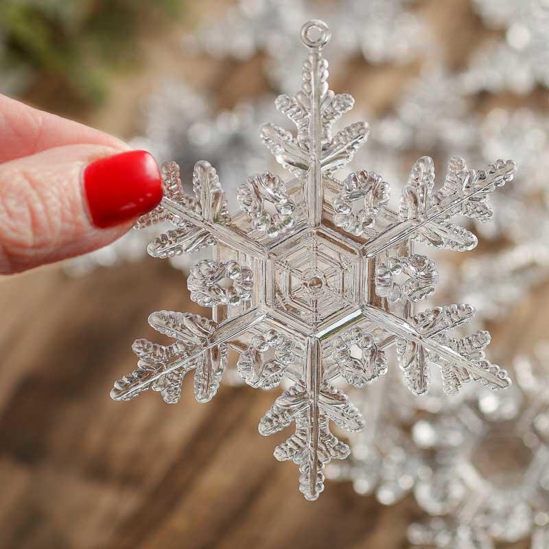 Clear Acrylic Snowflake Ornaments - Christmas Ornaments - Christmas and