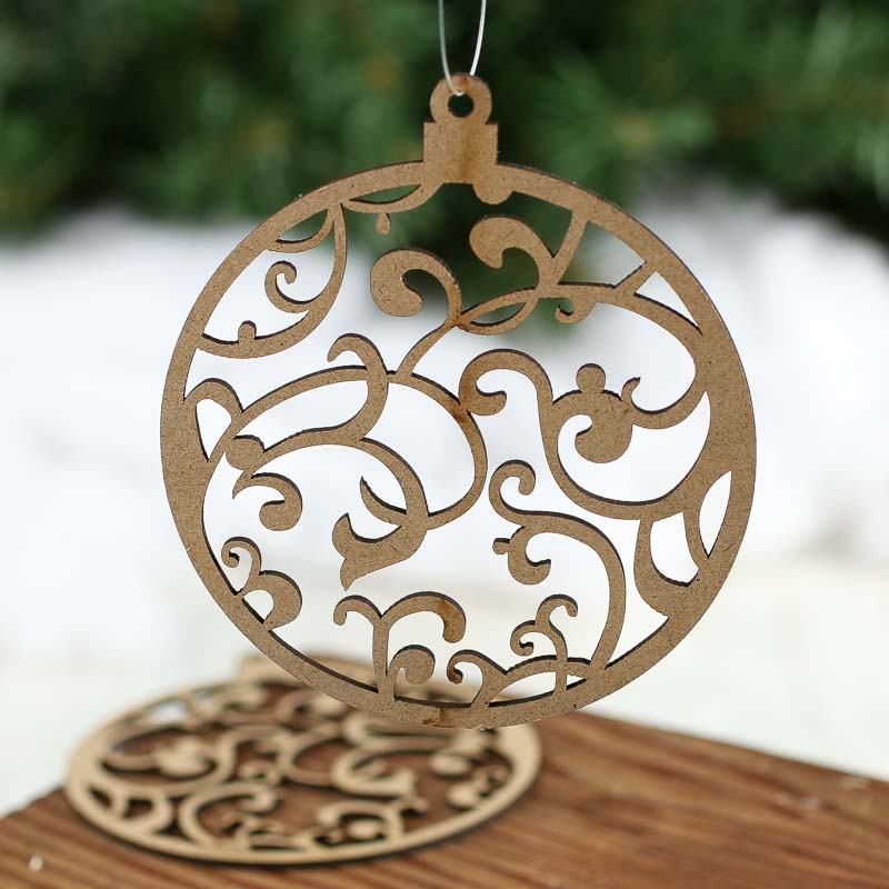 laser cut wood ornament unfinished cutouts ball ornaments crafts craft holiday larger factorydirectcraft