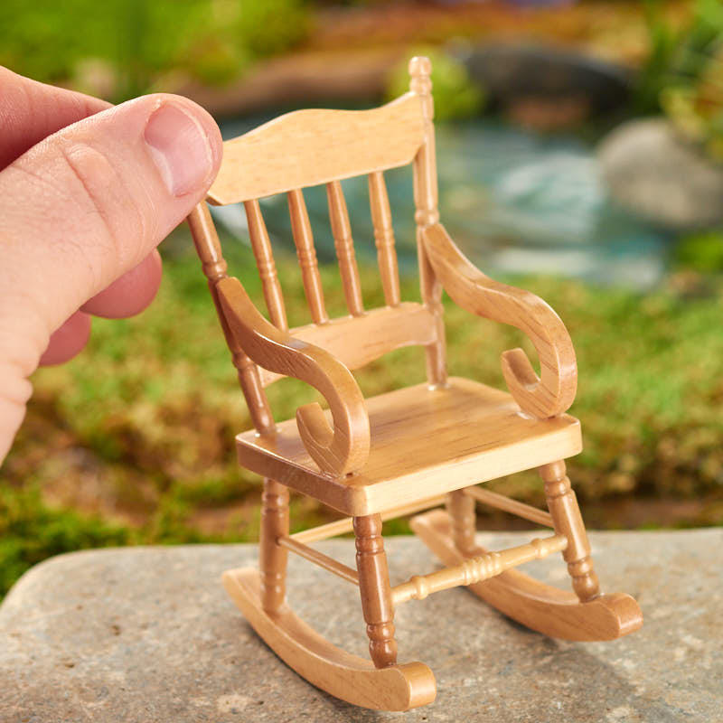 Miniature Wood Rocking Chair Miniature Furniture Dollhouse Miniatures Doll Making Supplies