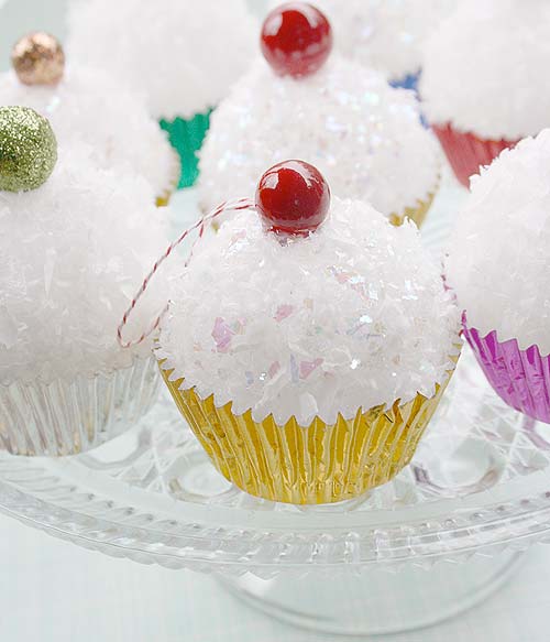 Styrofoam Ball Cupcakes | Stunning Homemade Christmas Ornaments You Can DIY On A Budget