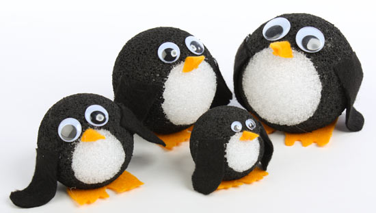 The Wobbly Bunch! Styrofoam Ball Penguins