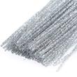 Silver Metallic Tinsel Pipe Cleaners - Pipe Cleaners - Basic Craft ...
