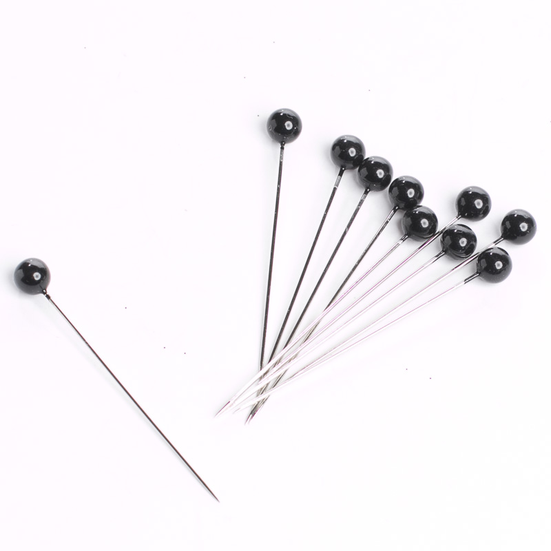 1-1/2" Corsage and Bouquet Pins White,Pearl,Black Round Head