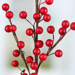 NEW Red Berry Stems Picks - (30 Bags / 1200 Stems / 3600 Red Berries) Bulk  Order