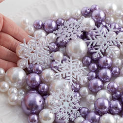 Purple and White Faux Pearl Bead and Snowflake Vase Filler - Confetti -  Table Scatters - Party Supplies - Party & Special Occasions - Factory  Direct Craft