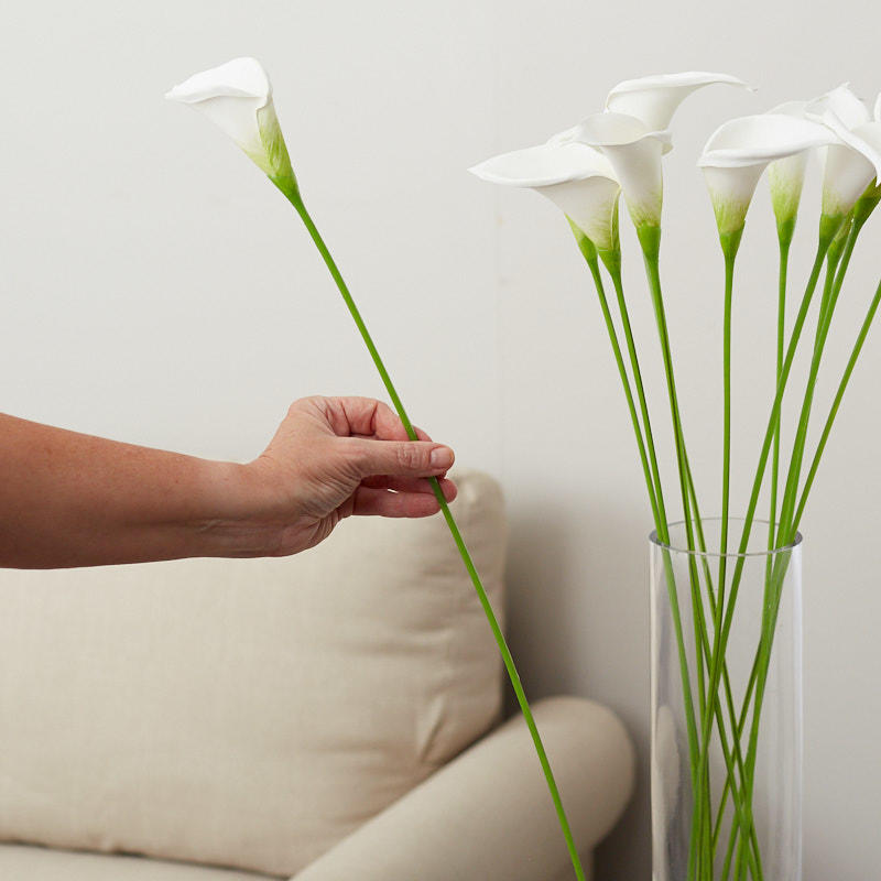 White Artificial Calla Lily Stems Stems Branches Florals Craft