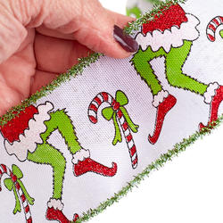 The Grinch Wired Christmas Ribbon, 10 Yards x 2 1/2'', Green, Craft Supplies from Factory Direct Craft