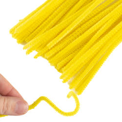 Yellow Pipe Cleaners, 12'' x 6 mm Diameter, Easter Supplies from Factory Direct Craft