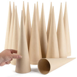 Bulk Case of Paper Mache Doll Cones, 13 1/2'' x 3 1/2'' Diameter, Brown, Craft Supplies from Factory Direct Craft