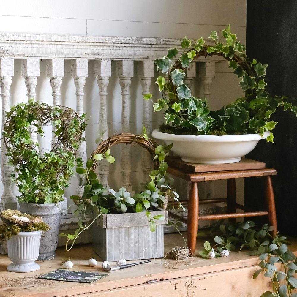 Potted Artificial Ivy and Grapevine Plant - Table Decor - Home Decor ...