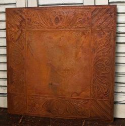 Vintage Inspired Acacia and Stripes Rusty Tin Ceiling Tile