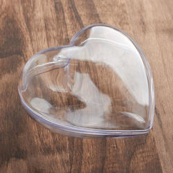 100mm Clear Acrylic Fillable Heart Ornament